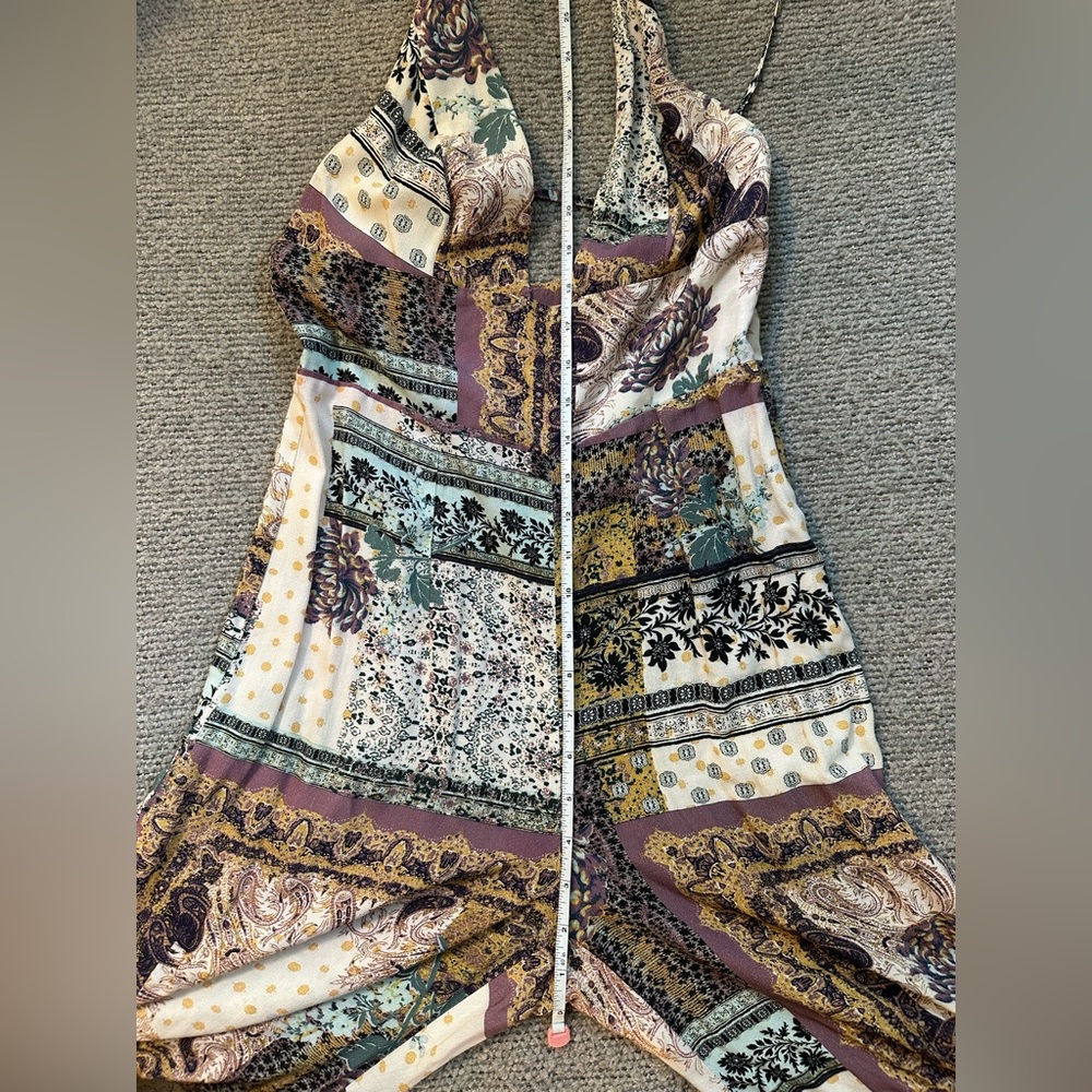 Free People Margarita Patchwork Jumpsuit 4 Boho Hippie Festival Paisley Wide Leg - Picture 15 of 16